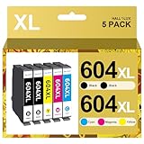 HALLOLUX 604XL Patronen für Epson 604 XL Multipack Patronen für Epson XP 2205 XP 3200 XP 4200 XP 3205 XP 4205 Workforce WF 2930 WF 2935 WF 2910 (2 Schwarz,1 Cyan,1 Gelb,1 Magenta, 604 XL Multipack)