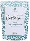 Collagen Pulver 500g – VITARELL Premium Kollagen Hydrolysat Peptide Typ 1 & 3 – Laborgeprüft, Geschmacksneutral, Sehr gut löslich, 2,0 kDA, Grass Fed