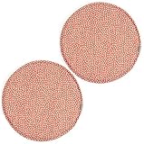 1/2/4 Packungen Sitzkissen Mit Elastischen Bindehaken, Runde Stuhlkissen Aus Baumwollleinen, Hocker-Sitzpolster for Esszimmer, Kitchen, Bistro, Office (Color : Orange Dots, Size : 30 * 30cm(2packs))