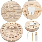 Zahnbox Holz Milchzähne Box,Zahnbox Zahndose für Milchzahndose Aus Holz,Jungen Souvenir Box,Aufbewahrungsbox für Baby-Zähne,Milchzahndose Junge Milchzahnbox Junge für Mädchen und Jungen
