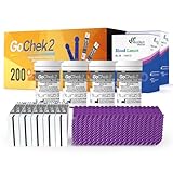 MicroTech Glukose-Teststreifen & Lanzetten, 180 Tage gültig, immun gegen Blutsauerstoff, nur für Gocheck2, 200 Stück