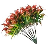 Tofficu Künstliche Blumensträuße 6 Stück Rote Kunstblumen aus Kunststoff Lebensechte Deko für Schlafzimmer Wohnzimmer und Hochzeit Künstliche Pflanzen für Innenräume