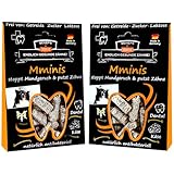Qchefs 2er Pack MMINIS Zahnpflege-Snack für kleine Hunde bei Mundgeruch & Leckerlis zum Plaque & Zahnstein entfernen mit natürlich antibakterieller Zahnreinigung ohne Dentalspray oder Zahnbürste