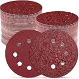 B1PRT 110 Stück Schleifpapier 125mm Klett, Schleifscheiben Klett 125mm 8 Loch Rund (18x P40/60/80/100/120,10x P180/240 Körnung), Schleifblätter für Exzenterschleifer (Abriebfest, Gibt Keine Körner ab)