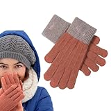 Winter-Touchscreen-Handschuhe – klassische Stretch-Touchscreen-Handschuhe für kaltes Wetter, rutschfest, gestrickt, wasserdichte Fäustlinge zum Radfahren, Fahren, Radfahren, Laufen