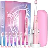 Sonic Elektrische Zahnbürste für Erwachsene, Power Elektrische Zahnbürste mit 8 Bürstenköpfen, Reiseetui, 40000 VPM Deep Clean 5 Modi, Wiederaufladbare Zahnbürsten Schnellladung 4 Stunden Hält 30 Tage