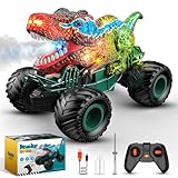 HappyGoLucky Ferngesteuertes Auto, 2.4GHz RC Auto mit Sprüheffekt, Licht, Dinosaurier-Soundeffekten, 4WD Crawler Monstertruck Spielzeug Kinder Ostergeschenke Geburtstags Geschenk Junge ab 3-12 Jahre