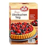 RUF Obstkuchen Teig, Backmischung für Obstkuchenteig, schnell und einfach, Obstboden, Erdbeerkuchen oder Tortenboden, 1 x 260g