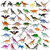 anyìshwu 48 Stücke Dinosaurier Spielzeug Set, Kleine Dinosaurier Figuren Set Dino Figuren, Mini Dinosauriers Kunststoff Pädagogisches Spielzeug für Jungen Mädchen Geschenke Kindergeburtstag