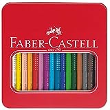 Faber-Castell 110916 - Buntstifte Jumbo Grip, 16 Stifte im Metalletui