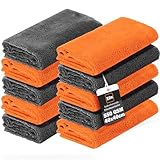 detailmate Auto Microfasertücher 40x40 550GSM randlos & lackschonend | 10 x Autopflege Mikrofasertuch für Innenraum, Lack, Felgen | Weiches Tuch Reinigungstuch Poliertuch