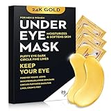 40Pcs/20Paare unter Augenflicken für geschwollene Augen und dunkle Kreise, geschwollene Augen und Falten, 24K Gold Augenmaske für Gesicht, Gold Augenflicken für Falten