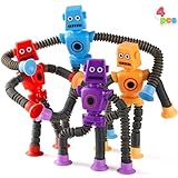 JOYIN 4 Stück Robot Pop Tubes für Kinder, Sensorik Spielzeug für Kinder, Teleskop Tube Spielzeug für Mädchen und Jungen,Geburtstagsgeschenk, Partygeschenke um Stress und Ängste Abzubauen