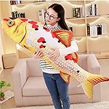 OUKEYI Weiches Fischkissen, 90 cm, Karpfen-Plüschkissen, Stofftier, Wurfkissen für Heimdekoration, Geschenk, Stofftierspielzeug