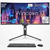 SIMPLETEK - Computer All in One 34' Curved Bildschirm 4K 165Hz für Gaming, Grafik | Core i9 10° Gen | Windows 10 Pro | GPU RX 550 4GB | 8GB RAM SSD 120GB | 2K Webcam | BT 5.2