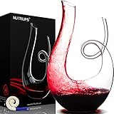NUTRIUPS Swan Weindekanter, Rotwein Dekantierer aus Kristallglas, Bleifreie, Tropffrei, Handgemacht