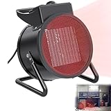 YRHome 3000W Keramik Heizgerät Heizlüfter Elektroheizer Heizer Schnellheizer Elektroheizgebläse Bauheizer 2 Heizstufen Garage Baustelle Werkstatt, Zwangsluft (Black Typ)