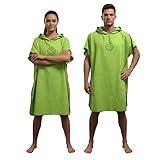 SEENsuechtig Badeponcho Universal Größe Grün Grau Poncho für Strand Pool Camping umziehen ohne Umkleidekabine