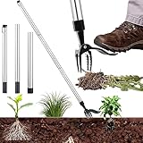 SUQ Unkrautzieher, Unkrautabzieher für den Garten, Profi-Unkrautstecher, Aufstehen Unkrautstecher, Langer Griff Garten Unkrautjäter Werkzeug mit 4 Krallen, Krallen Graben tief und halten stark
