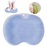 Fußbürste Wäscher Massagegerät Dusche mit Saugnapf Silikon, Rutschfestes Silikon Massagepad, Fußwäscher Fuss Wäscher Bath Massage Pad zum Reinigen Peeling Massieren Ihre Füße und Zurück (Blau)