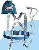 Jubi® Blau Pferdeleine Kinder - größenverstellbar für perfekten Sitz und Aufbewahrungsbeutel - Pferdegeschirr für Kinder/Pferdespielzeug…