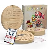 Kinderzahndose für Milchzähne. Personalisierbare Milchzahndose. Ink.Geschenkbox, Lupe und Zahnfeebrief. Zahndose als Geschenk für Kinder. (Beige)