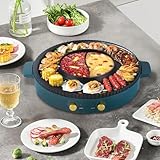 BAOSHISHAN Elektrischer Hotpot Topf mit Grill 2-in-1 Elektrogrill mit zwei Temperaturregelung Elektrischer Hot Pot Grill geeignet für 3-4 Person 1360W 220V