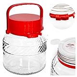 lilawelt24 Einmachgläser Vorratsgläser Sturzgläser Vorratsdose Gurkenglas, Einmachglas, luftdichte Konservierung, Glasballon, Glas, Vorratsglas für Gurken, Aufbewahrung, Aufbewahrungsglas (2L)