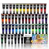 Artecho Acrylfarben Set 48 x 36 ml, Acrylic Paint Set, Wasserfest und Lichtecht, Schnell Trocknend, ideal für Leinwand, Papier und Stoffe, Geschenke zu Weihnachten und anderen Feiertagen
