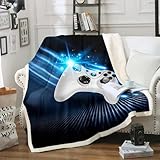 Kuscheldecke 130x150 Gamepad Decke, Farbe Fleecedecke Flauschig, Flanell Warm Decken, Sofadecke Wohndecke Weiche Sofa üBerwurfdecke, Winterdecke Kinder Blanket Fuer Sofa Couch