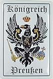 Blechschild 20x30cm gewölbt Wappen Flagge Königreich Preussen Deko Geschenk Schild