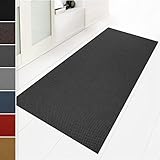 Floordirekt Schmutzfangmatte 67 x 100 cm Anthrazit, ideal auch als Schmutzfangteppich nach Maß, Teppich Flur Läufer, Küchenteppich - waschbar rutschfest, Sauberlaufmatte, Meterware (Hong Kong)