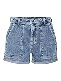 NOISY MAY Damen NMBE Katy HW Slim AZ176LB NOOS Jeans-Shorts, Light Blue Denim, M