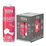 beckers bester Rhabarber - 6er Pack - Rhabarbernektar - mit Direktsaft - Co2-neutral hergestellt - Vegan - Ohne Konservierungsmittel - Ohne Gentechnik - Laktosefrei - (6 x 1000 ml)