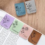 Personalisiertes magnetisches Lesezeichen aus Leder mit individuellem Text und Symboldesign – das perfekte Geschenk für Freunde, Bücherliebhaber, Leseratten und Studenten (Stil 3)
