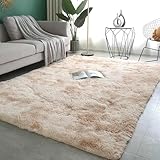 MYUANH Moderner Teppich Wohnzimmer Teppich Hochflor 48 x 200 cm Soft Area Rug Teppich Wohnzimmer Einfarbig Teppich Flauschige Oberfläche, Pflegeleicht Und Robust, Super Soft, Beige