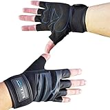 Fit Four Passform Vier F4 W Gewichtheben Handschuh mit Handgelenkstütze – Handschuhe für Workout, Gewichtheben, Kreuz Training und Crossfit – Männer und Frauen, schwarz