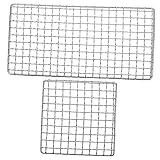 Sosoport 1 Satz Grillrost aus Edelstahl Holzkohlegrills, Kochen im Freien tragbar Sieb Grillgitter Grillzubehör camping zubehör Grill-Kochnetz Grillroste Grillnetz Rostfreier Silber