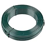Spanndraht, Ø 2,7 mm, 25 m, PVC-beschichteter Metalldraht, für Zaun, Garten, Basteln, Grün