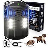 Marderschreck Auto Ultraschall Marderabwehr mit Blitzlicht, Mäuse Vertreiben Marderschreck Dachboden, Mäuseabwehr Batteriebetrieben mit 12V Autobatteriekabel&USB Effektiver, Mäuseschreck für Haus, KFZ