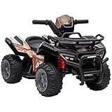 HOMCOM Mini Elektro-Quad Kinder Elektro ATV Kinderfahrzeug Elektroquad für 18-36 Monate Kinder Metall PP-Kunststoff Schwarz 70 x 42 x 45 cm