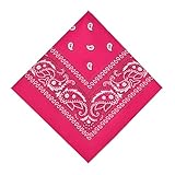 Aomig Bandana Herren Damen, Premium Halstuch Kopftuch, Unisex Tuch Bindetuch, Paisley Muster Headwear Haar Schal Ansatz Handgelenk Kopf Biker, Rosarot (55 x 55 cm)
