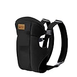 Ergonomischer Babytrage, von Geburt bis 20 kg, 4 Positionen, atmungsaktiv und gepolstert, ergonomisch, vorne und hinten, Schwarz