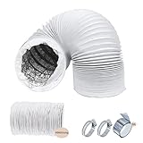 Tulov 100mm PVC Aluminium Hose，3M Flexible Ventilation Hose,Thickened Exhaust Hose Für Klimaanlagen, Wäschetrockner, Abzugshauben und Abluftkanäle