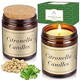 250Std Citronella Kerzen Outdoor Groß,2 Stücke XXL Draußen Camping Citronella Kerzen im Glas mit Holzdeckel Zitronella Kerzen 100% Natürliches Sojawachs für Garten,Balkon,Picknick,Terrasse,Tischdeko