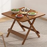Moderner faltbarer Esstisch, platzsparender Bambus-Küchentisch für kleine Esszimmer, kompaktes Design (80 x 80 x 74 cm) – perfekt für begrenzte Räume