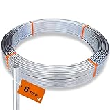 HausHeld® 6 Meter Rund Aluminiumdraht Durchmesser 8 mm I Erdungsleitung I Blitzschutz PV I Solarleitung - Ware wird meterweise verkauft I Masthalterung