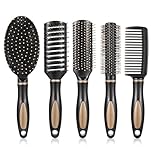dusaniyali 5 Stück Haarbürste Set,Massage Haarbürsten Entspannungsbürsten Borsten Kamm,5 Typen Anti-Statik Hair Brush,Stylingbürste für Frauen Männer Kinder alle nassen oder trockenen Haare