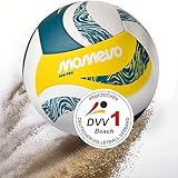 Momevo SunPro Offizieller Beachvolleyball, DVV Zertifiziert, offizielle Größe 5, weiche Mikrofaser PU Oberfläche - für Outdoor Sandsport Strandsport Geschenk