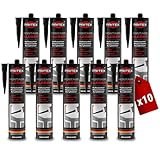 PRITEX – Profi Montagekleber Weiß 10x 300 ml – Baukleber für Holz-Paneele, Kabelkanäle, Sockelleisten, Styropor, Fliesen, Beton uvm. – haftstarker Universalkleber auf Acrylatdispersion-Basis für innen